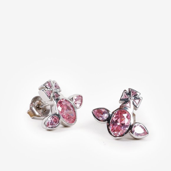 Vivienne Westwood Jewelry - Vivienne Westwood Orb Pink Crystal Stud Earrings